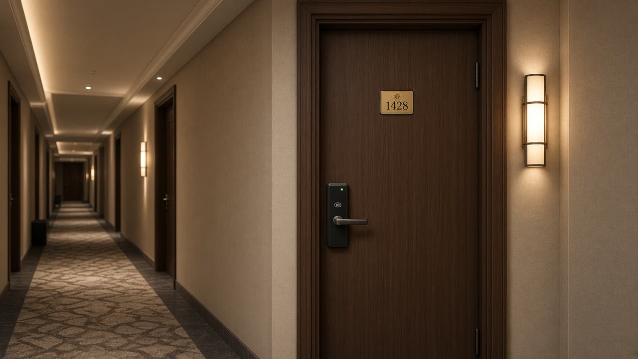 Premium otel oda kapısı ve elektronik kartlı kilit sistemi